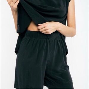 Elizabeth Suzann Black Silk Florence Shorts
